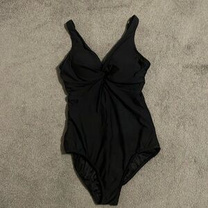 Land’s End One Piece Bathing Suit Black 10L